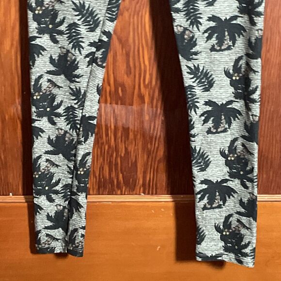 LuLaRoe OS Leggings Palm Trees Coconut Palm  - One Size Floral  Green Gray - Picture 5 of 10
